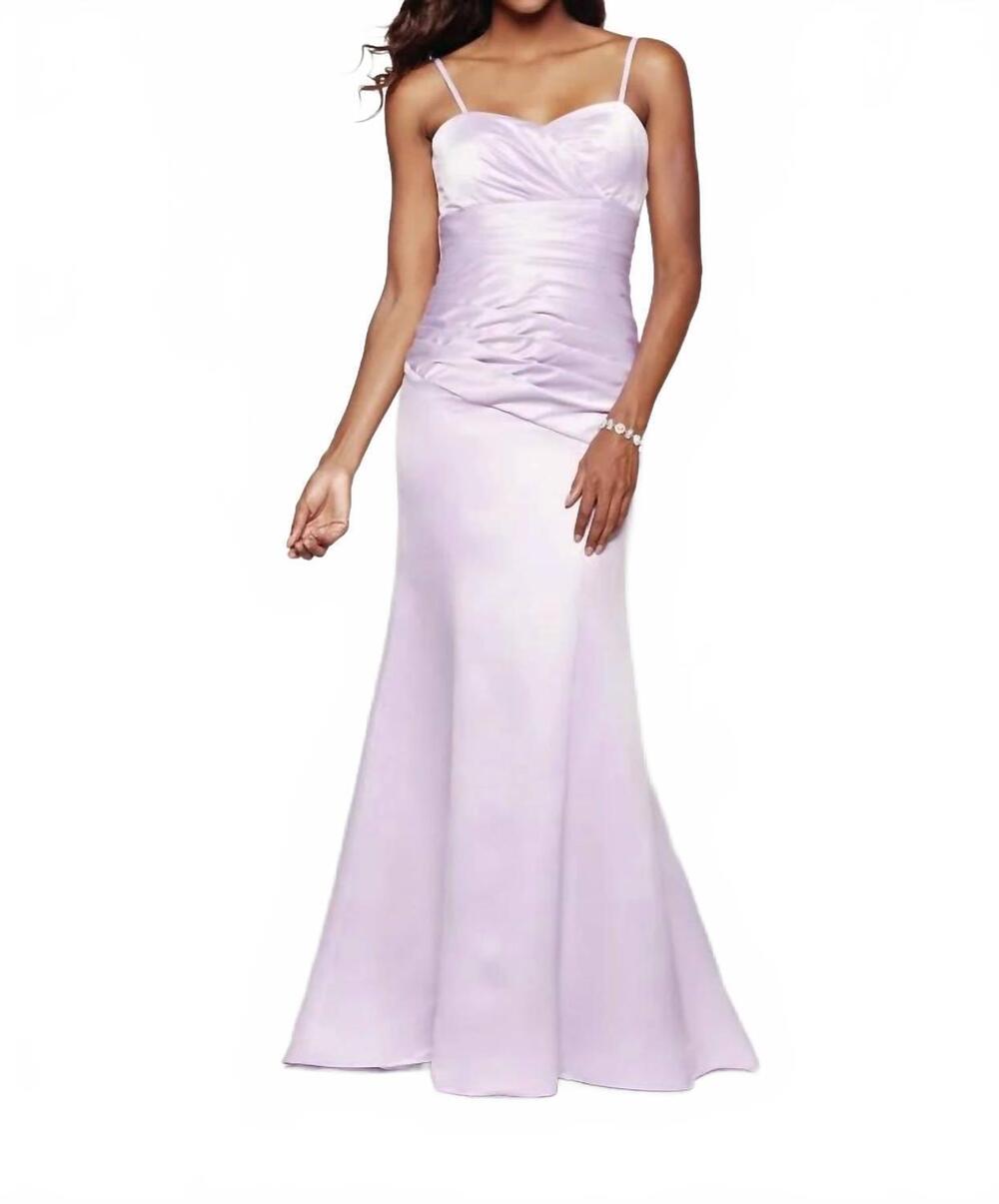 NEW LAST DRESS satin embrace ruched evening gown in lilac